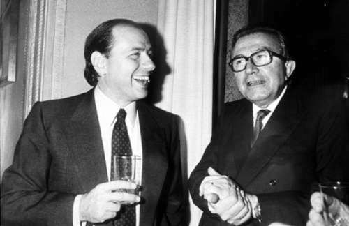 SILVIO BERLUSCONI E GIULIO ANDREOTTI 12-06-1984 ROMA 