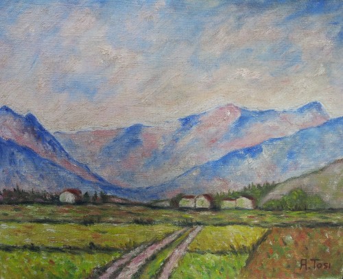 Arturo Tosi - Rovetta - Val Seriana - anni ‘40 - Olio su tela - cm 32 x 40 - Collezione privata