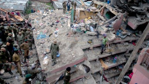 Nairobi crollo di una palazzina, nel quartiere di Huruma