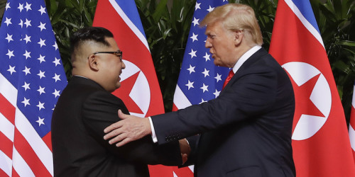 Donald Trump e Kim Jong-un all'Hotel Capella di Sentosa, Singapore, 12 giugno 2018