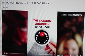 Snapchat promuove il sacrificio dei bambini
